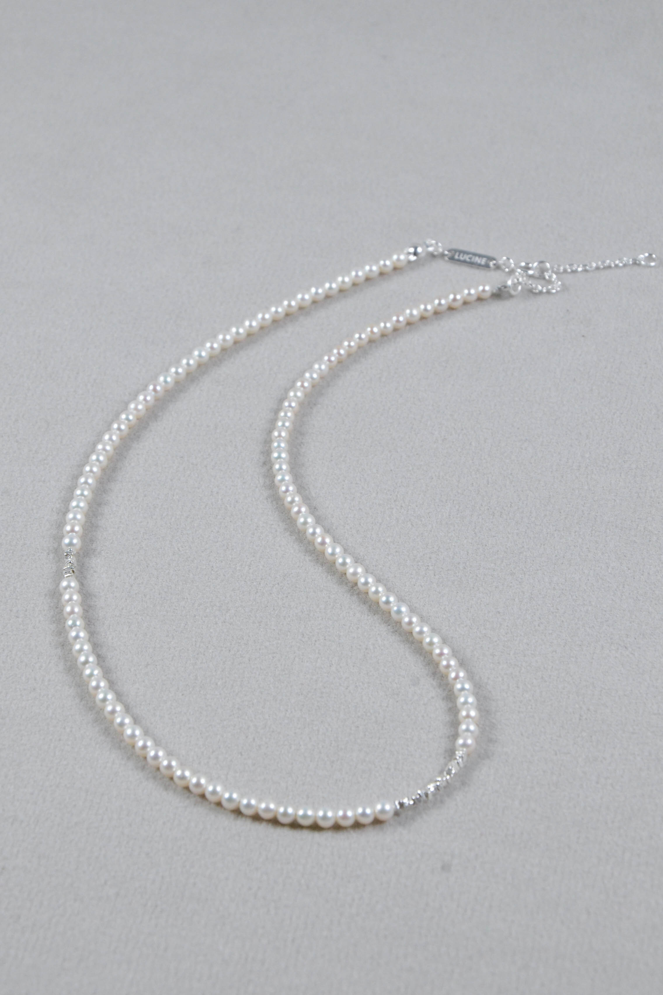 silver accent pearl strand necklace